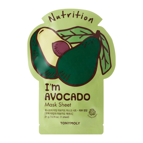 TonyMoly - I`m Real Avocado Mask Sheet Nutrition - Tápláló Fátyolmaszk - 1db/21ml